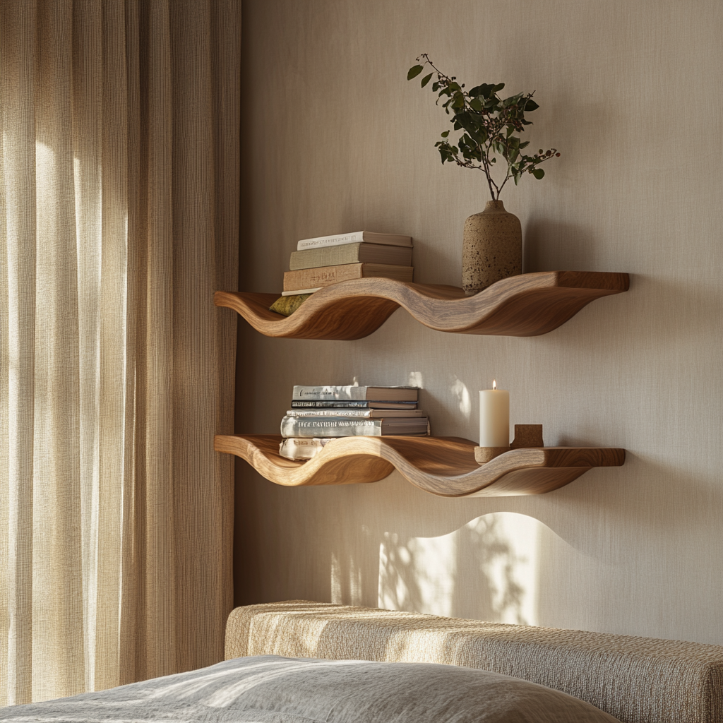 Averlyn Sculpted Solid Wood Floating Shelf SPA701471 - Timberustic Floating Shelf