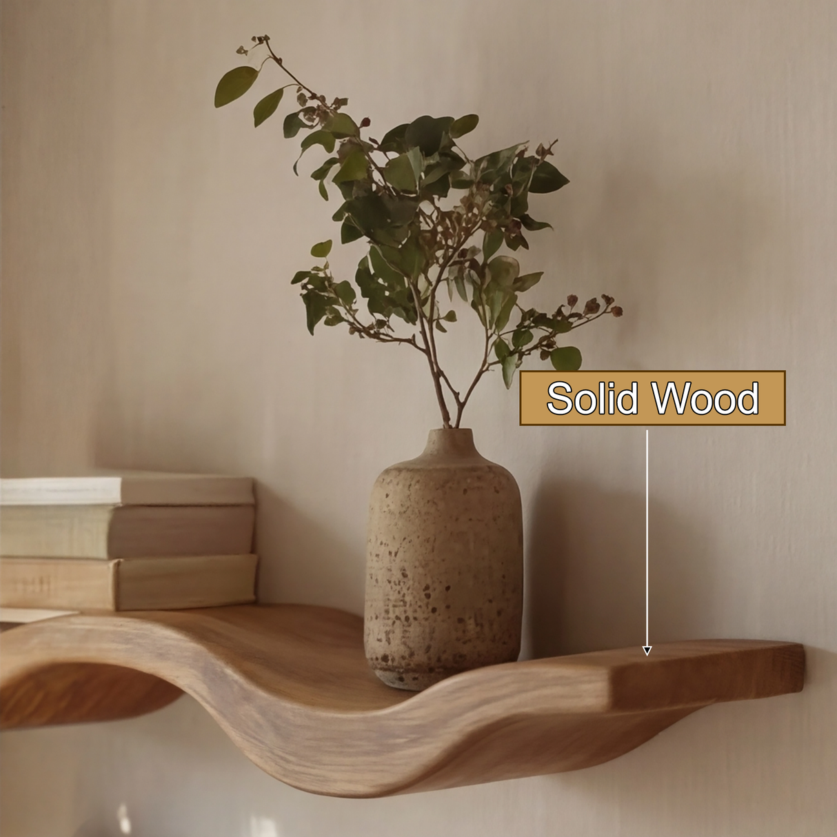 Averlyn Sculpted Solid Wood Floating Shelf SPA701471 - Timberustic Floating Shelf
