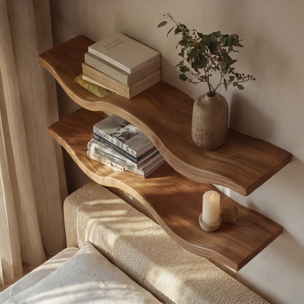 Averlyn Sculpted Solid Wood Floating Shelf SPA701471 - Timberustic Floating Shelf