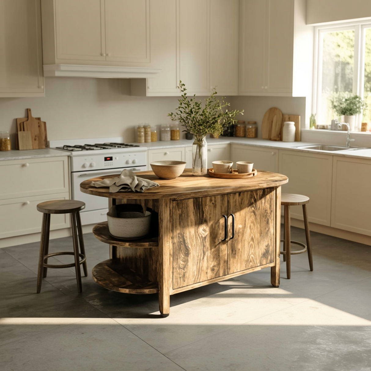 Averon Solid Wood Kitchen Island with Storage - Timberustic Kitchen Island