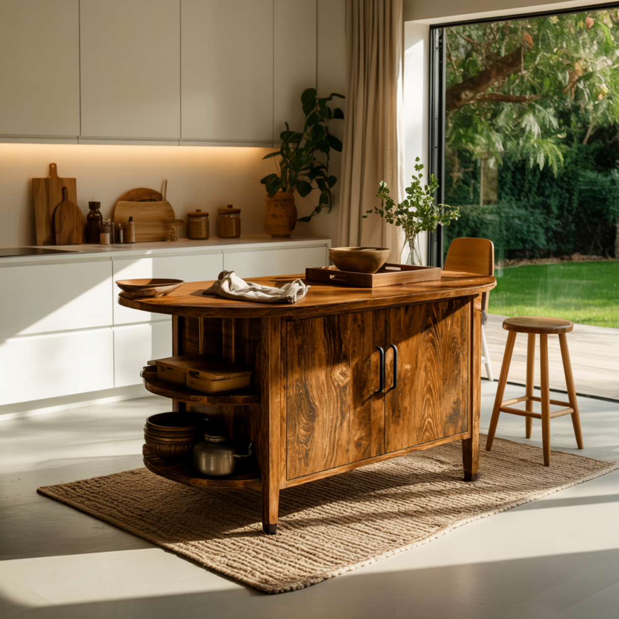 Averon Solid Wood Kitchen Island with Storage - Timberustic Kitchen Island