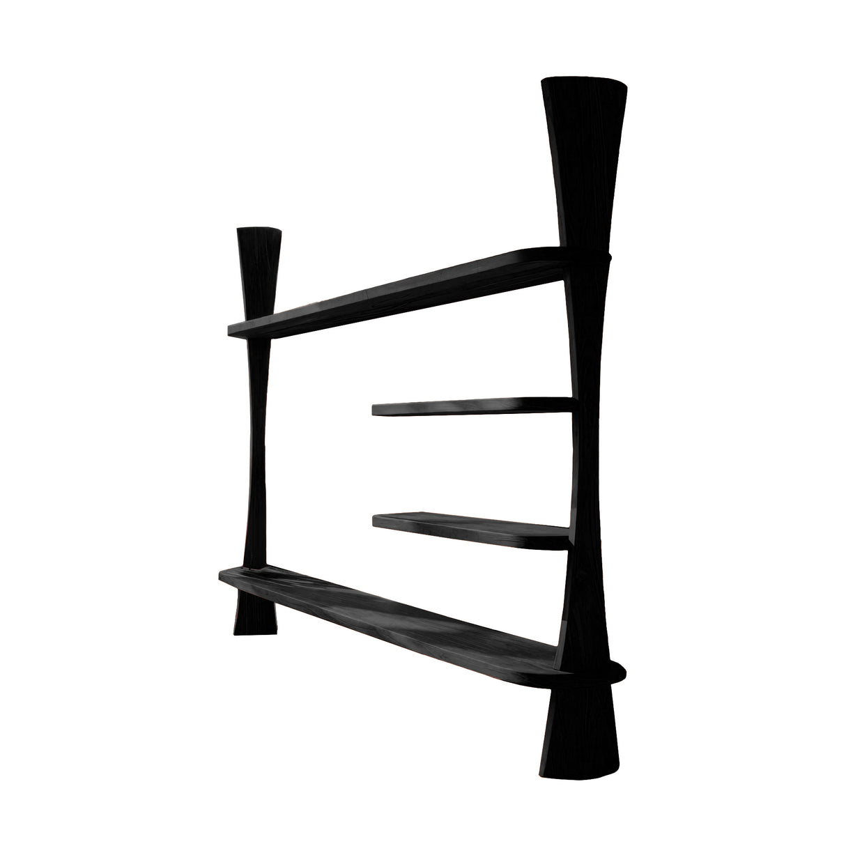 Averon Solid Wood TV Console with Shelves Black - Timberustic TV Console with Shelfs