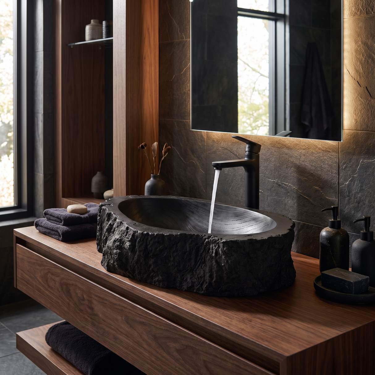 Barkhaven Handcrafted Solid Wood Live Edge Vessel Sink - Timberustic Vessel Sinks