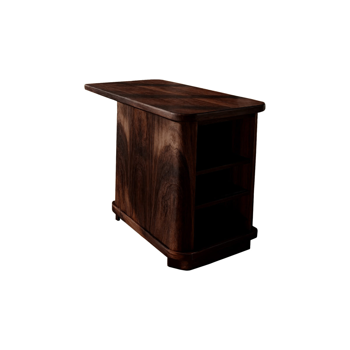 Belaro Solid Wood Handcrafted Bar Table with Storage Dark Walnut - Timberustic Bar Table with Storage