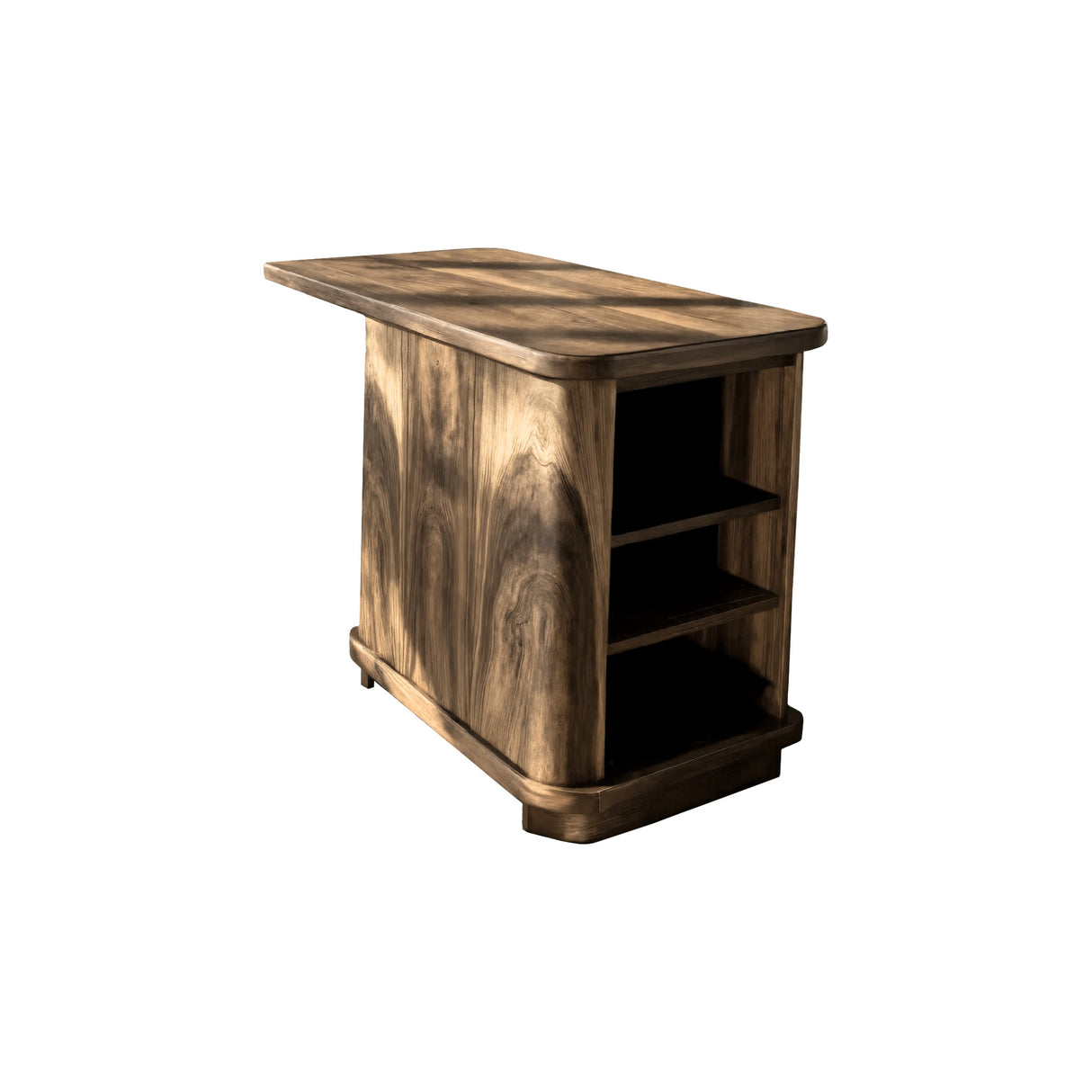 Belaro Solid Wood Handcrafted Bar Table with Storage Natural Oak - Timberustic Bar Table with Storage