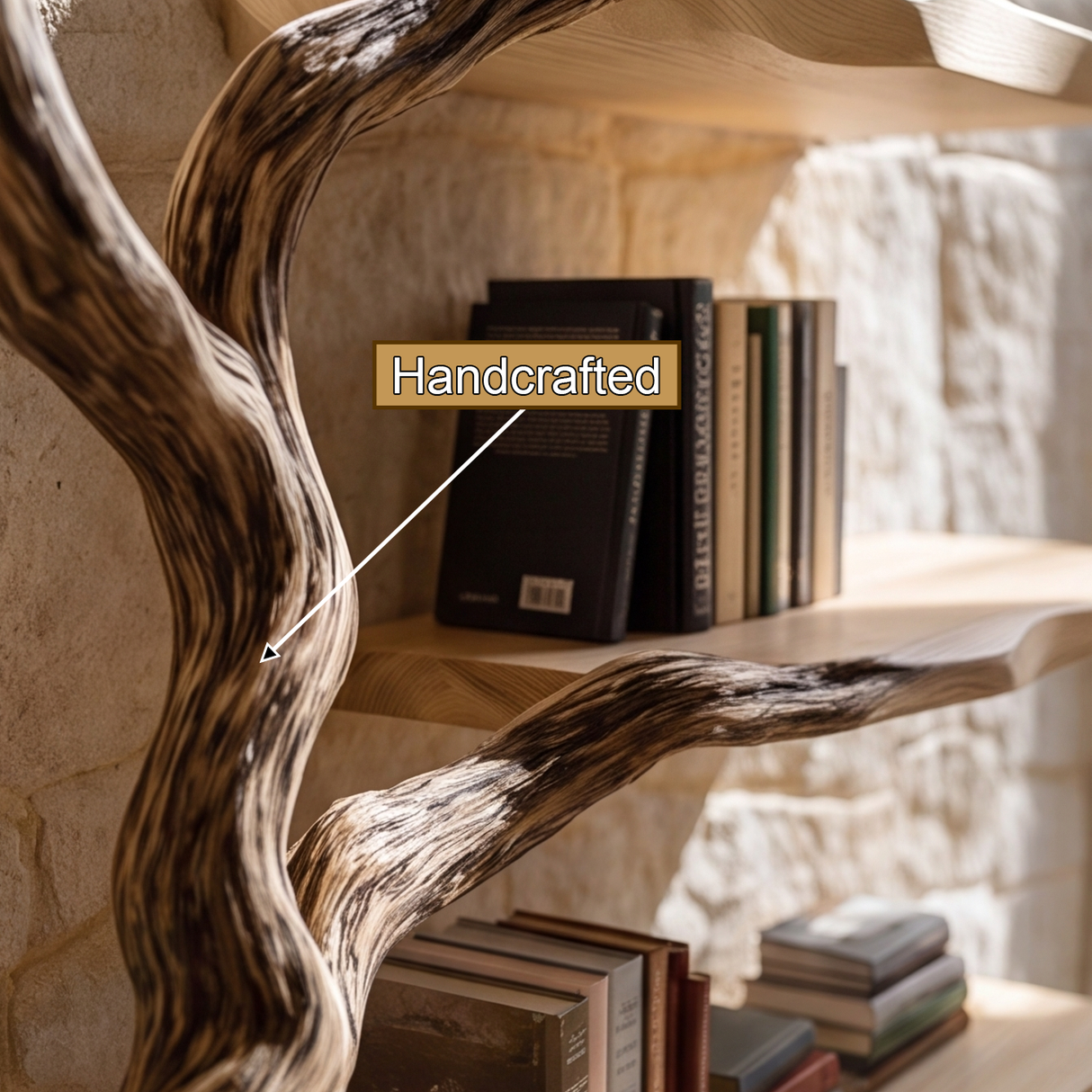 Bramblecrest Handcrafted Solid Wood Tree Bookshelf - Timberustic Tree Bookshelf