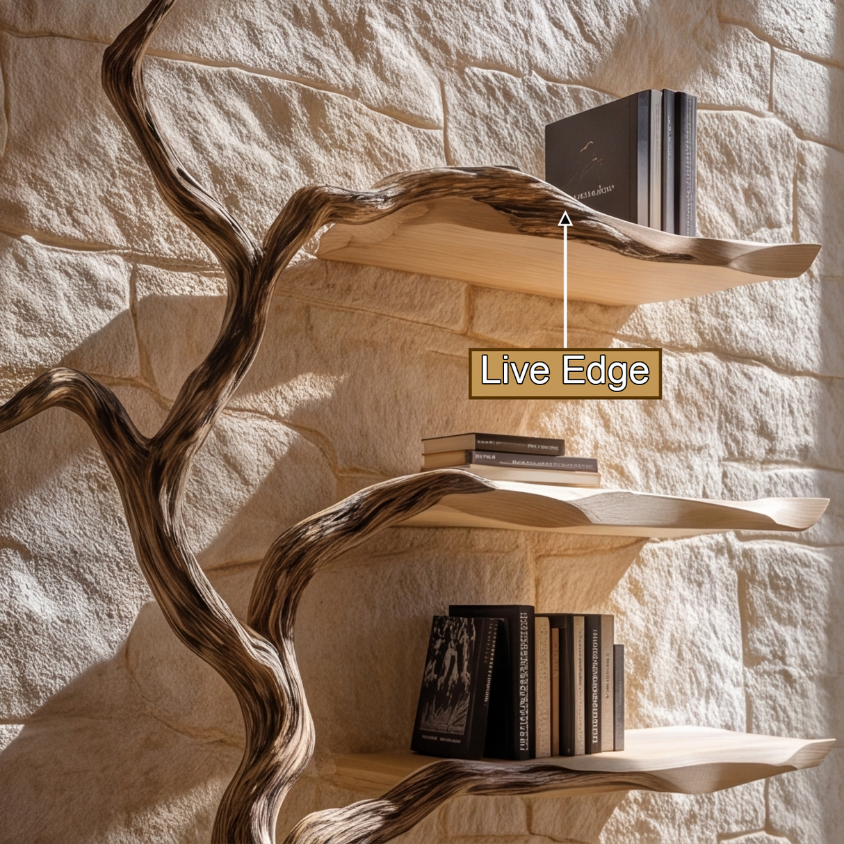 Bramblecrest Handcrafted Solid Wood Tree Bookshelf - Timberustic Tree Bookshelf