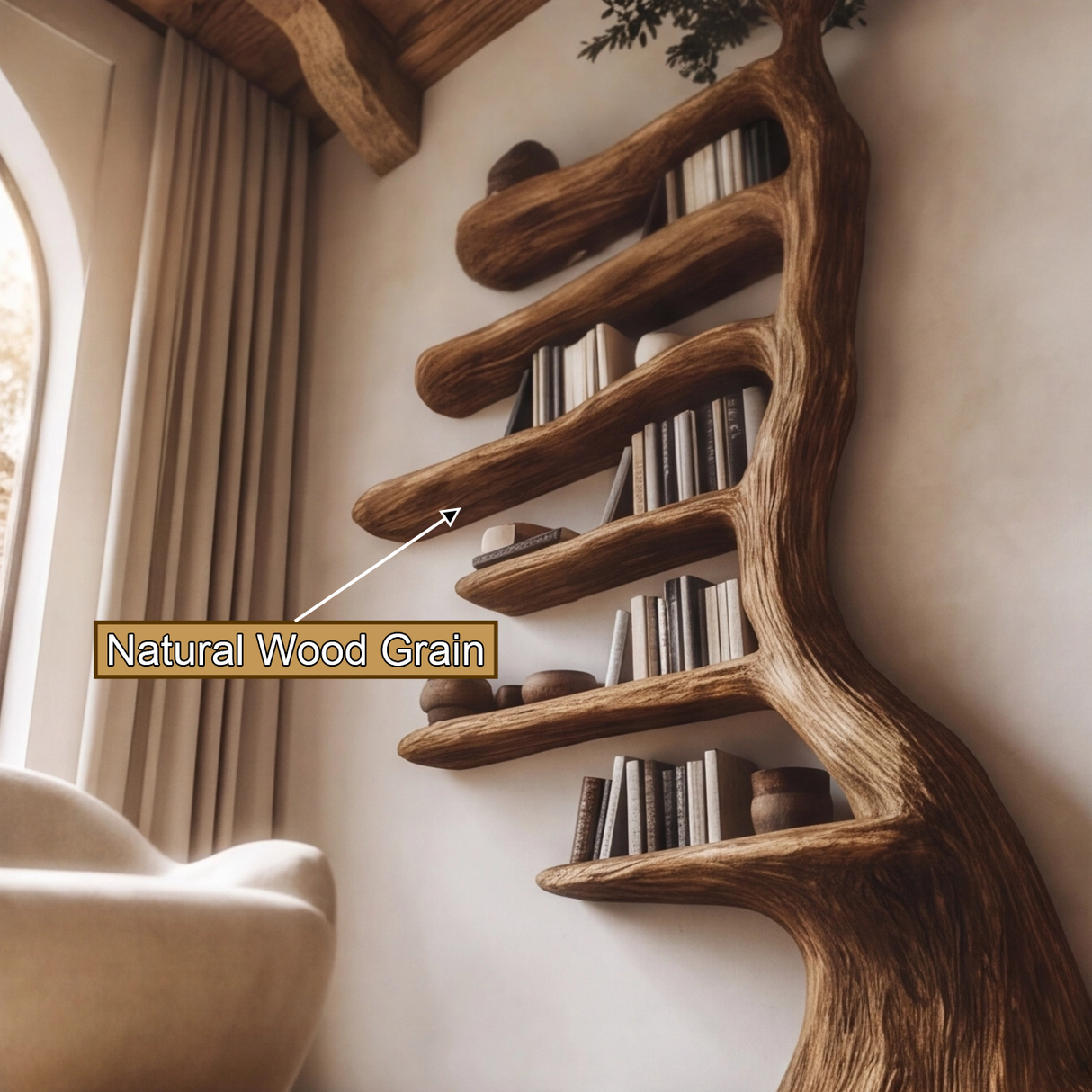 Bramblehart Sculpted Solid Wood Tree Bookshelf - Timberustic Tree Bookshelf