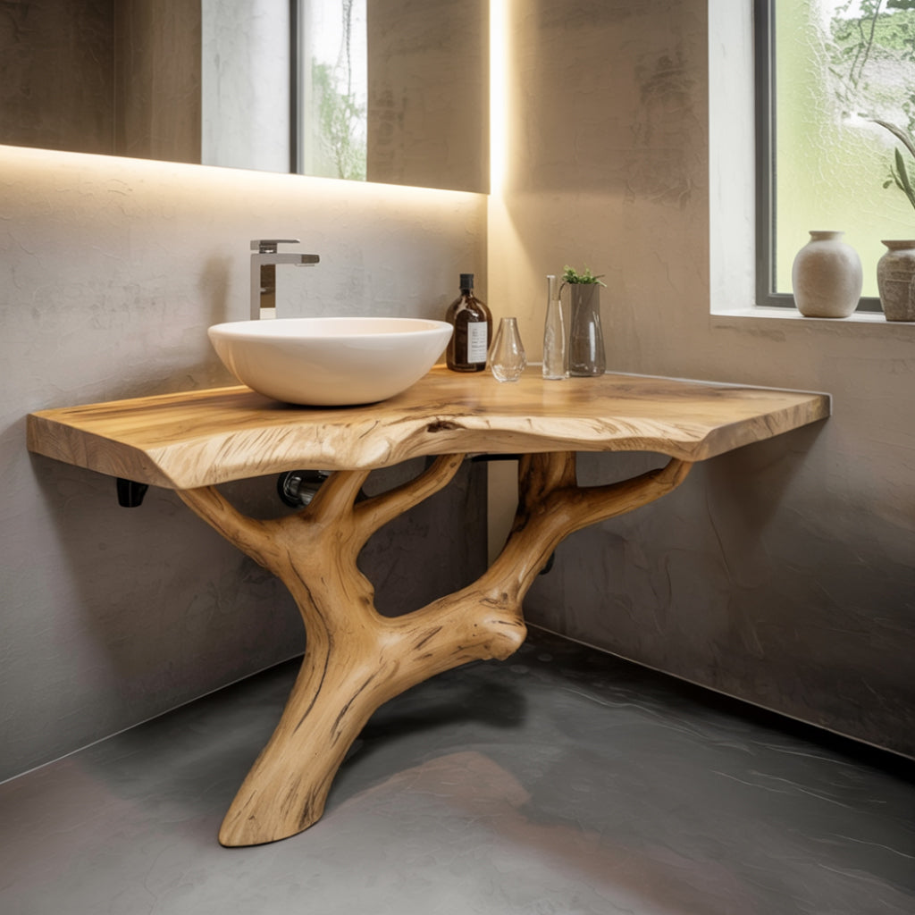 Branchflow Solid Wood Corner Bathroom Vanity