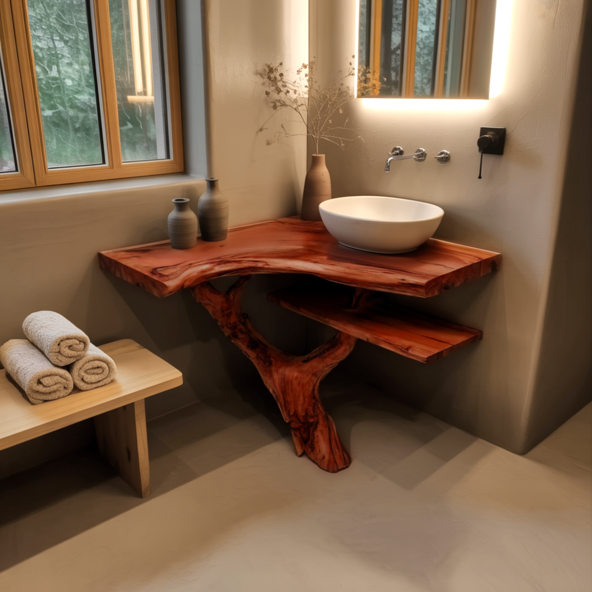 Branchform Solid Wood Corner Bathroom Vanity