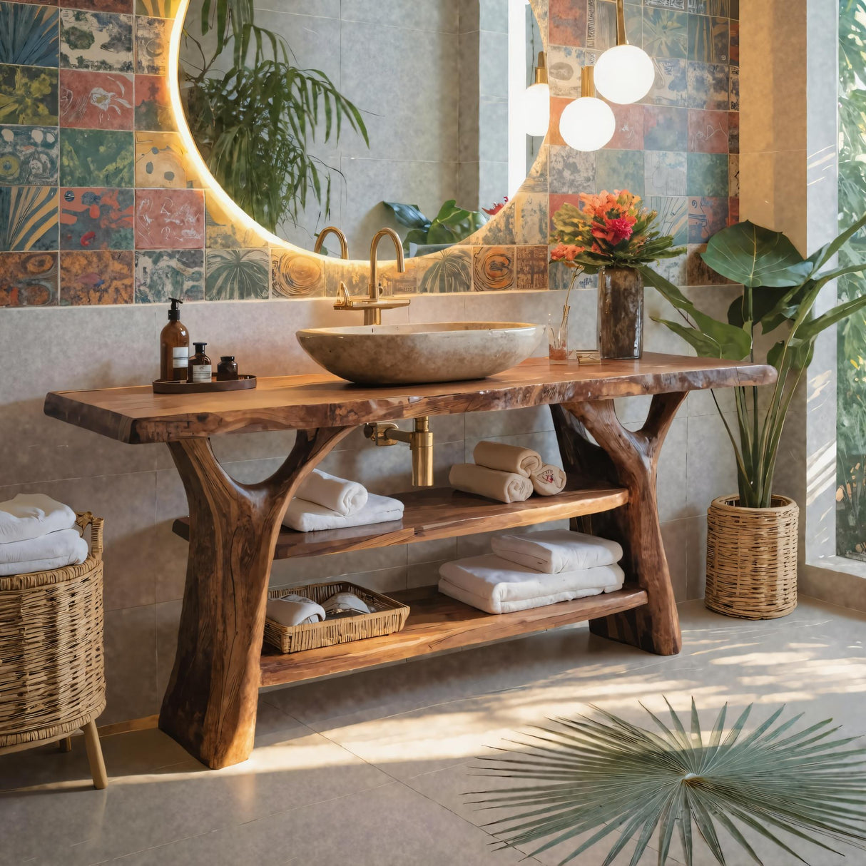 Branchline Solid Wood Live Edge Bathroom Vanity