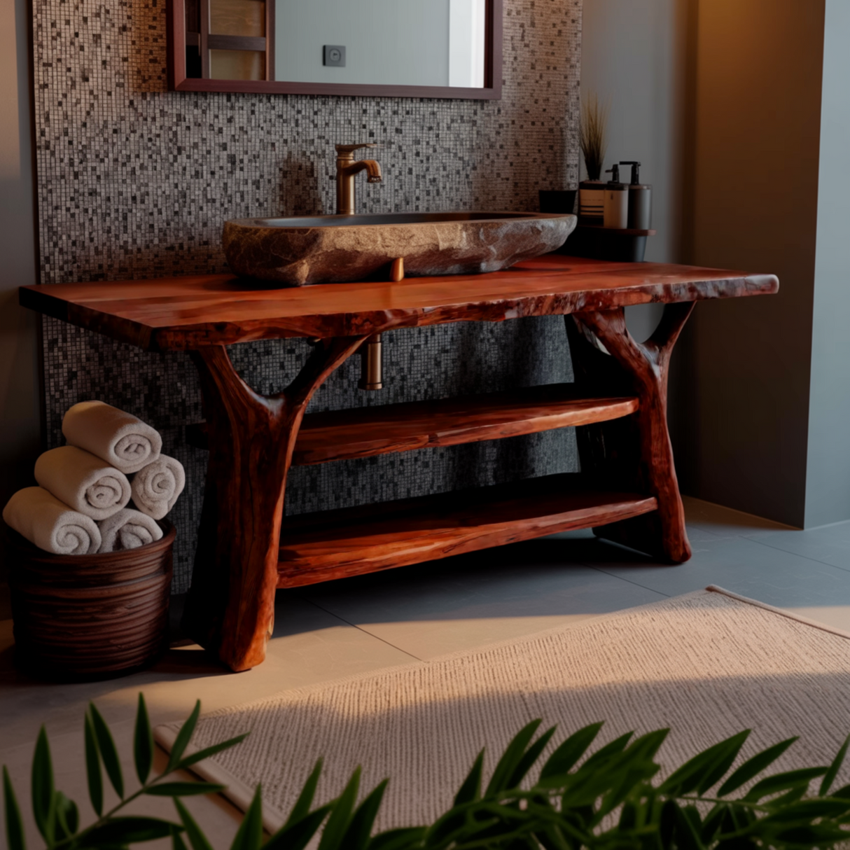 Branchline Solid Wood Live Edge Bathroom Vanity