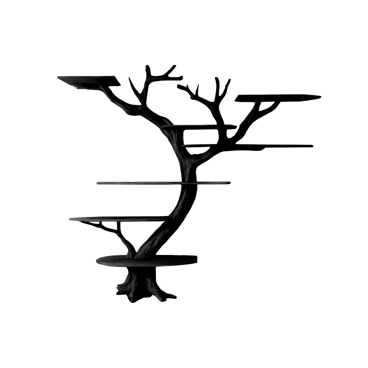 Branchline Solid Wood Tree Bookshelf Black - Timberustic Tree Bookshelf