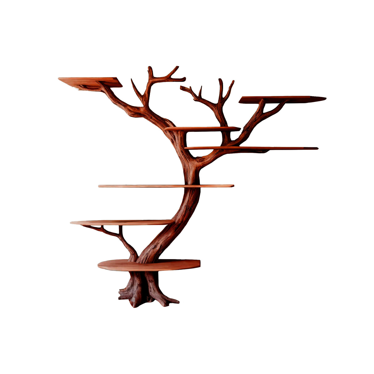 Branchline Solid Wood Tree Bookshelf Mahogany - Timberustic Tree Bookshelf