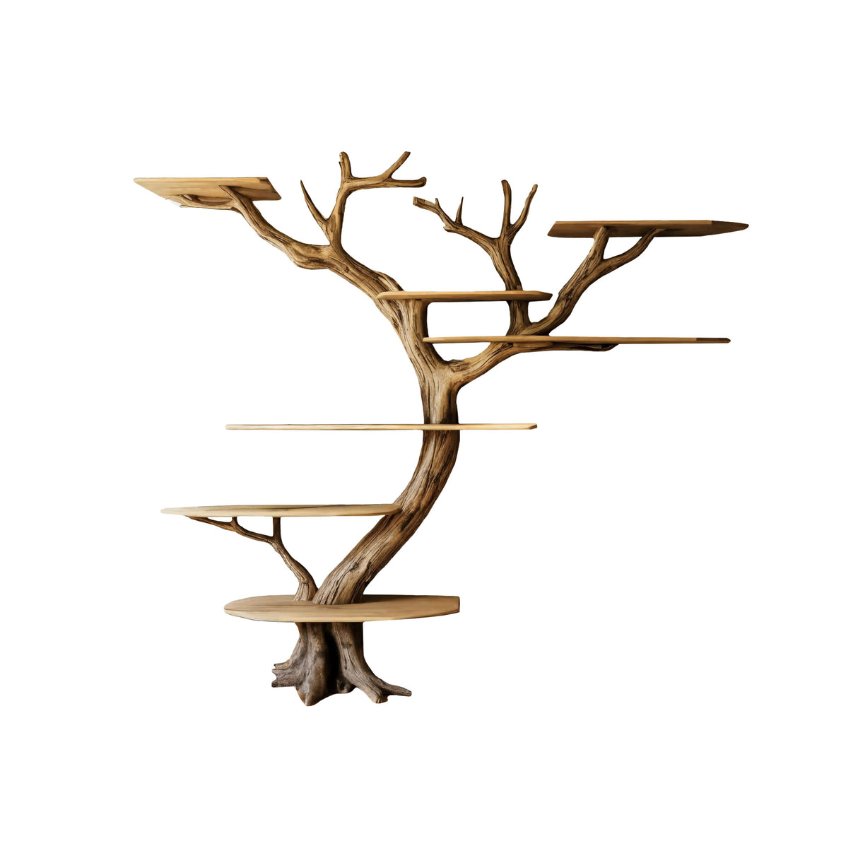 Branchline Solid Wood Tree Bookshelf Natural Oak - Timberustic Tree Bookshelf