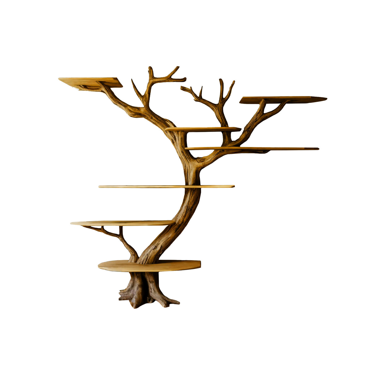 Branchline Solid Wood Tree Bookshelf Teak - Timberustic Tree Bookshelf
