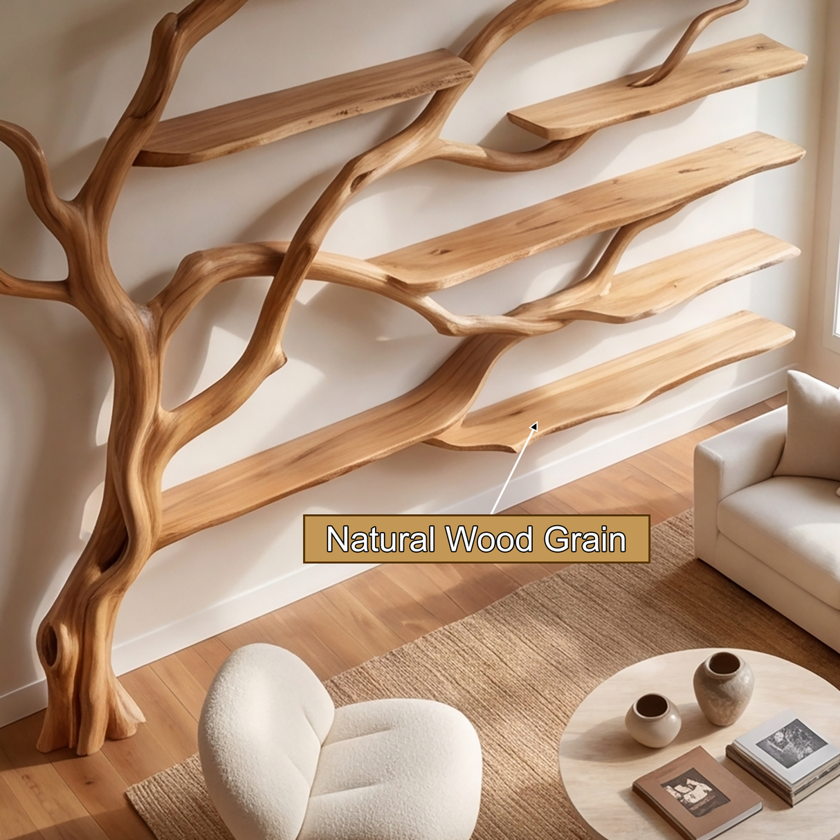 Branchmere Handcrafted Solid Wood Tree Bookshelf