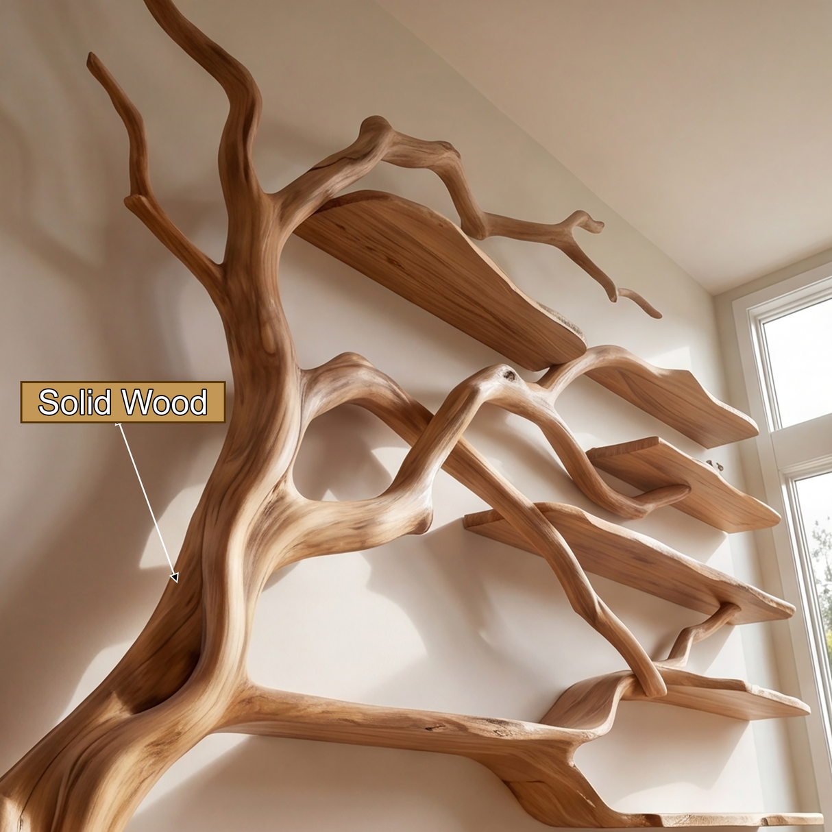 Branchmere Handcrafted Solid Wood Tree Bookshelf