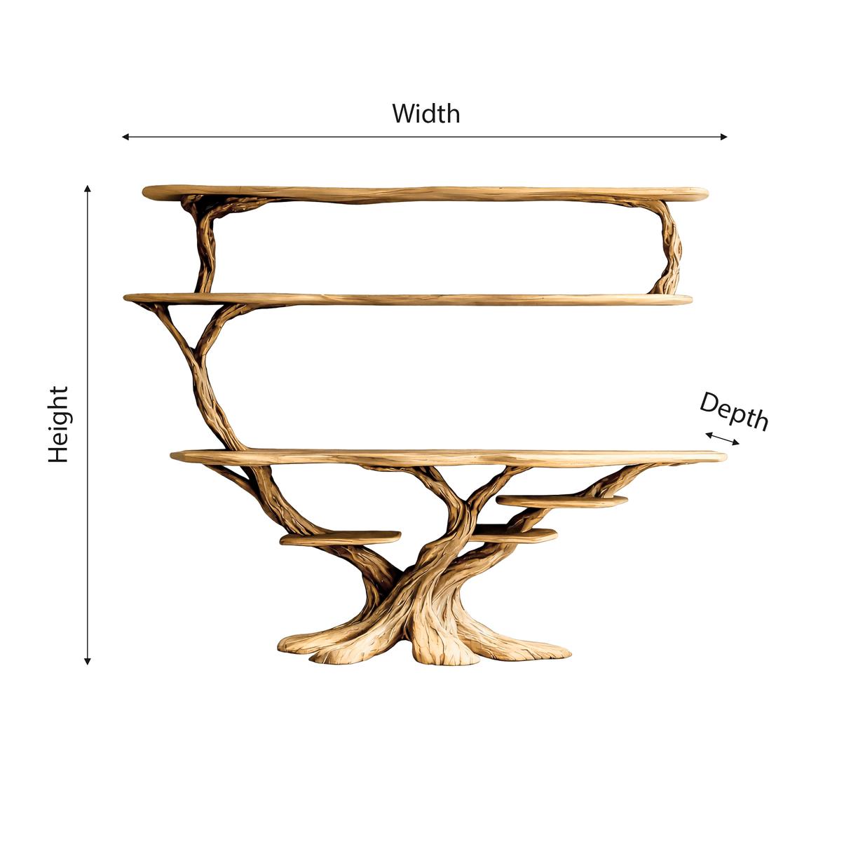 Branford Grove Solid Wood Console Table with Shelves - Timberustic Console Table with Shelves