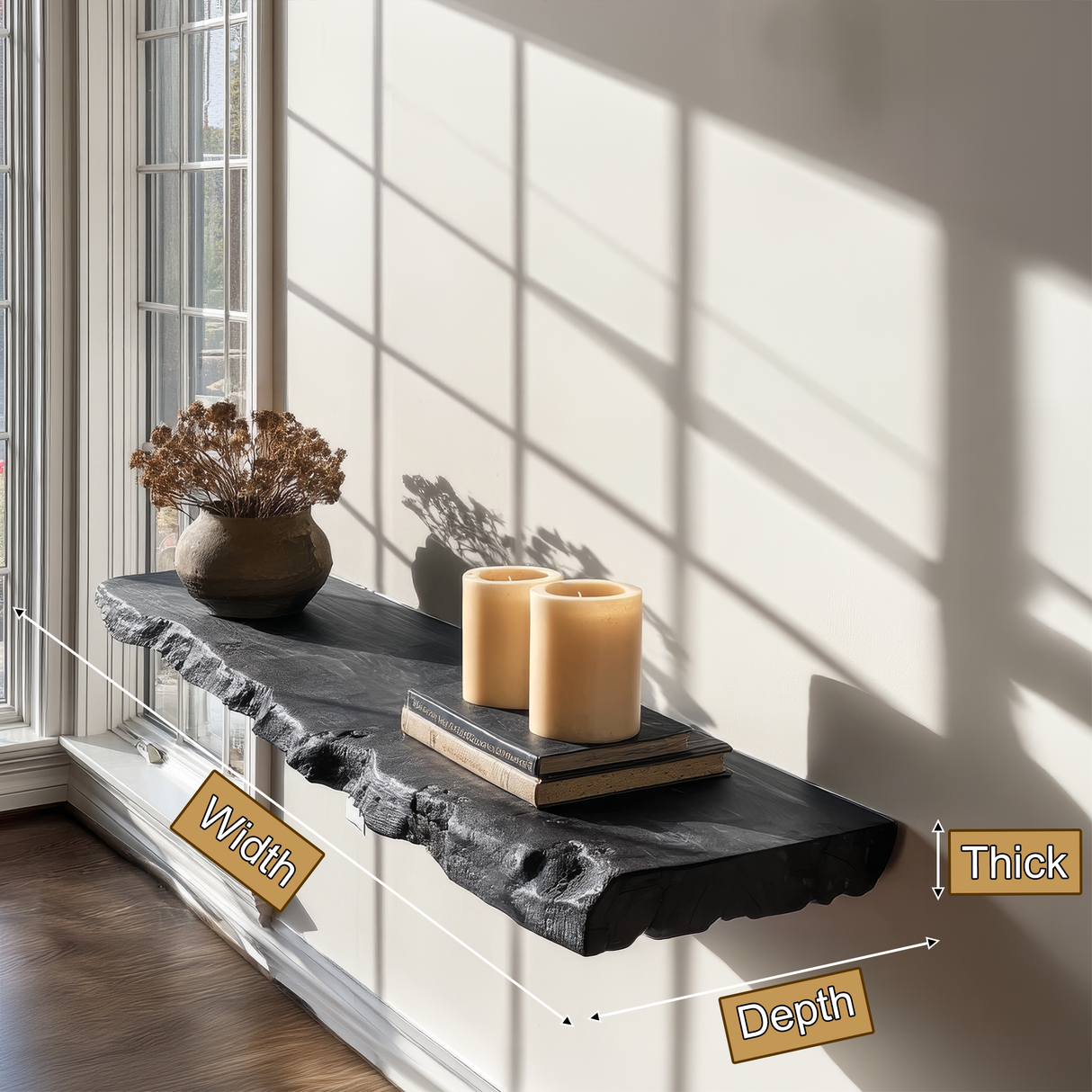 Bravik Handcrafted Solid Wood Floating Shelf SPA561489 - Timberustic Floating Shelf