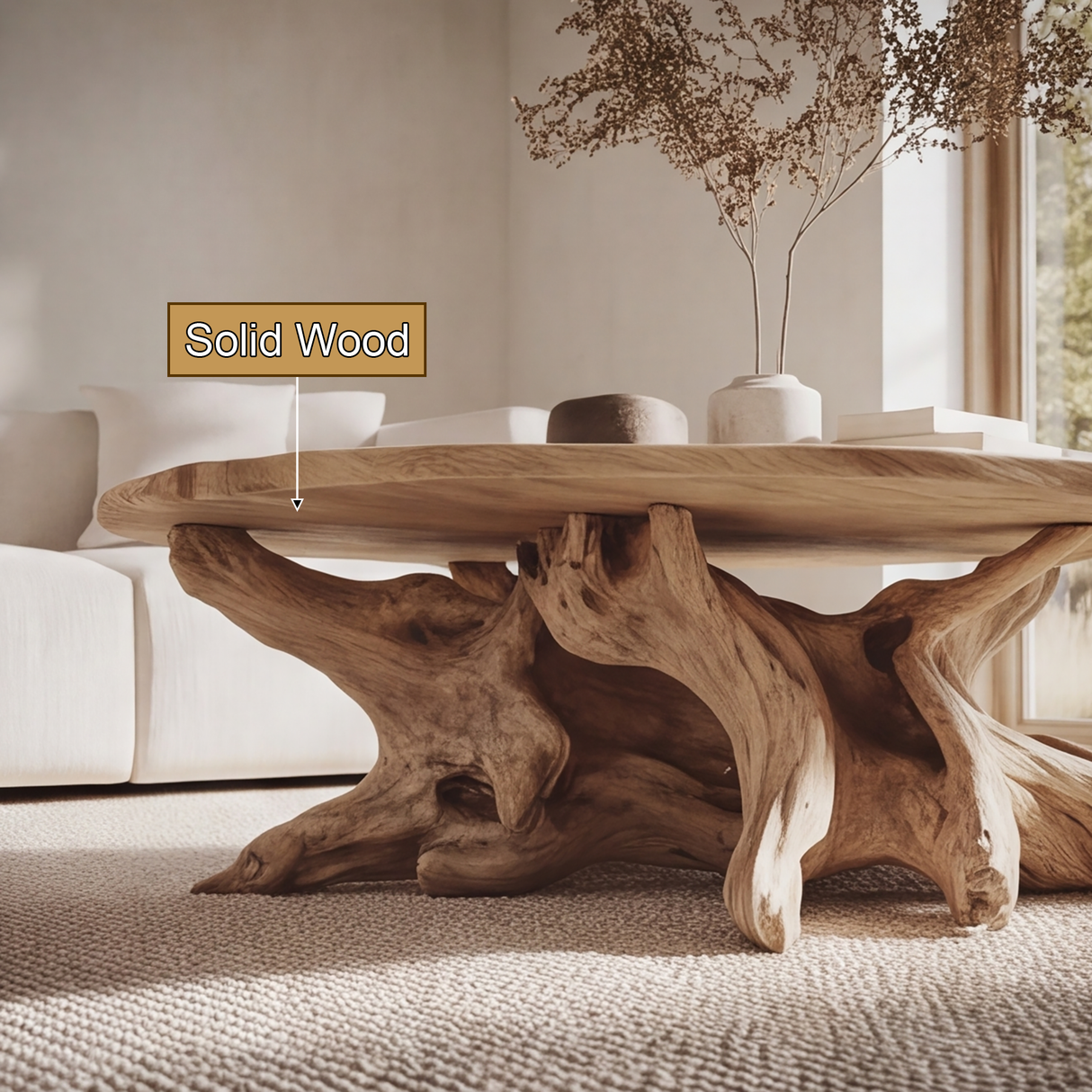 Bravion Live Edge Solid Wood Coffee Table SPA287912 - Timberustic Coffee Table