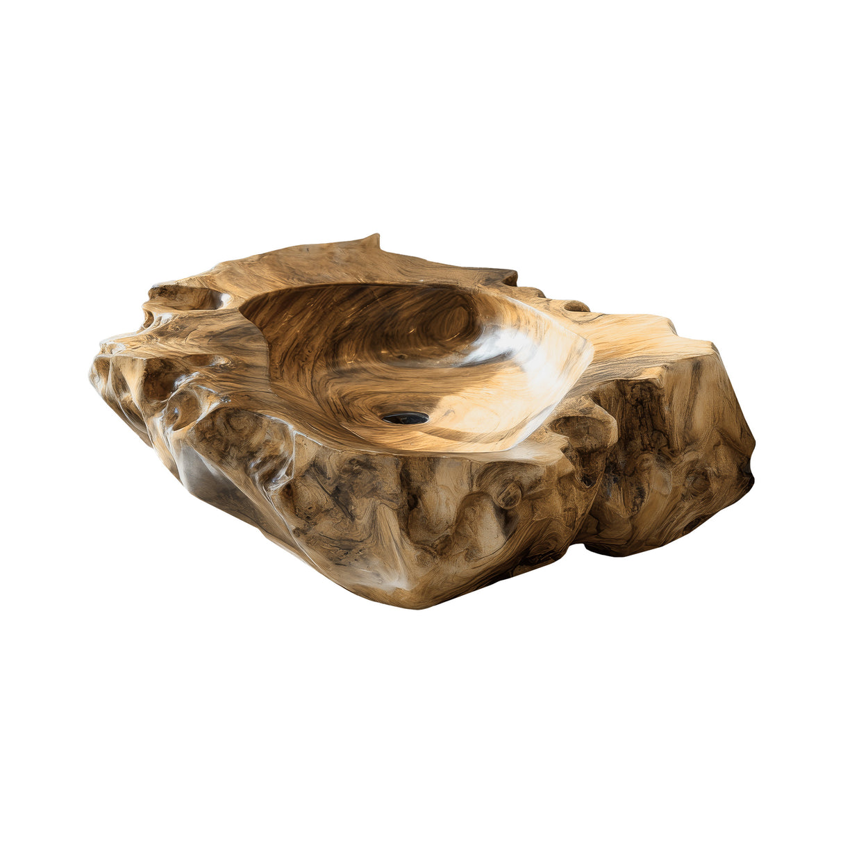 Bravion Live Edge Solid Wood Vessel Sink Natural Oak - Timberustic Vessel Sinks