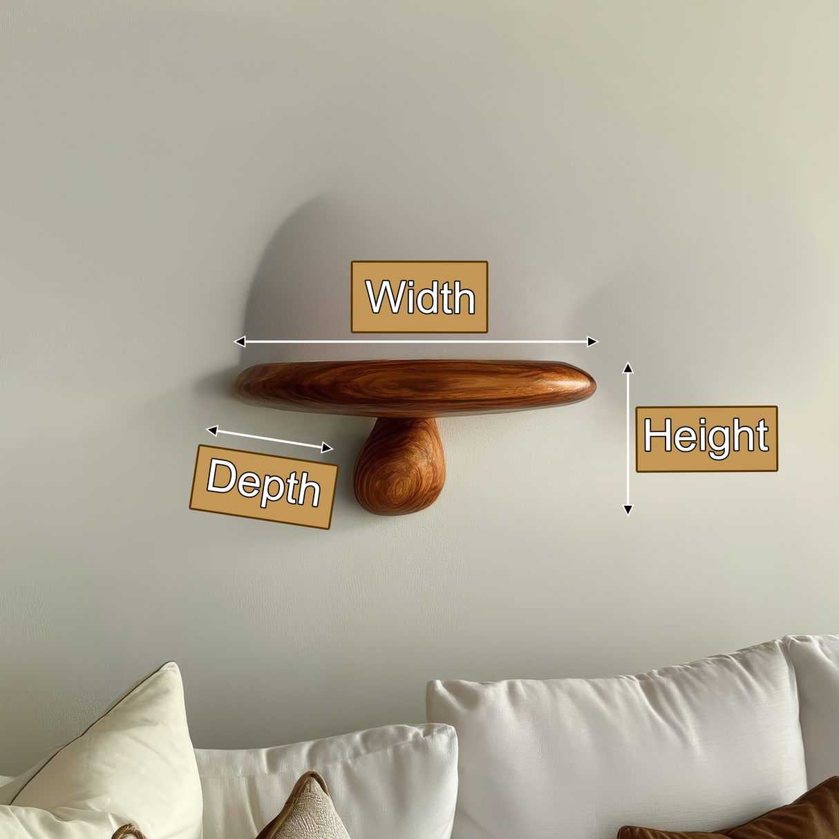 Bravon Mushroom Solid Wood Floating Shelf SPA475187 - Timberustic Floating Shelf