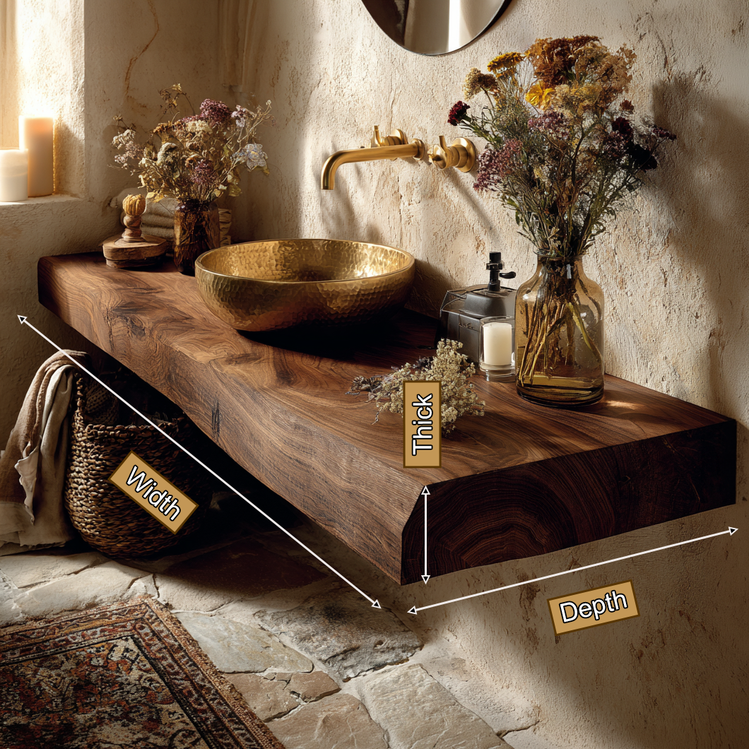 Bravon Solid Wood Floating Bathroom Vanity SPA120266 - Timberustic Floating Bathroom Vanity