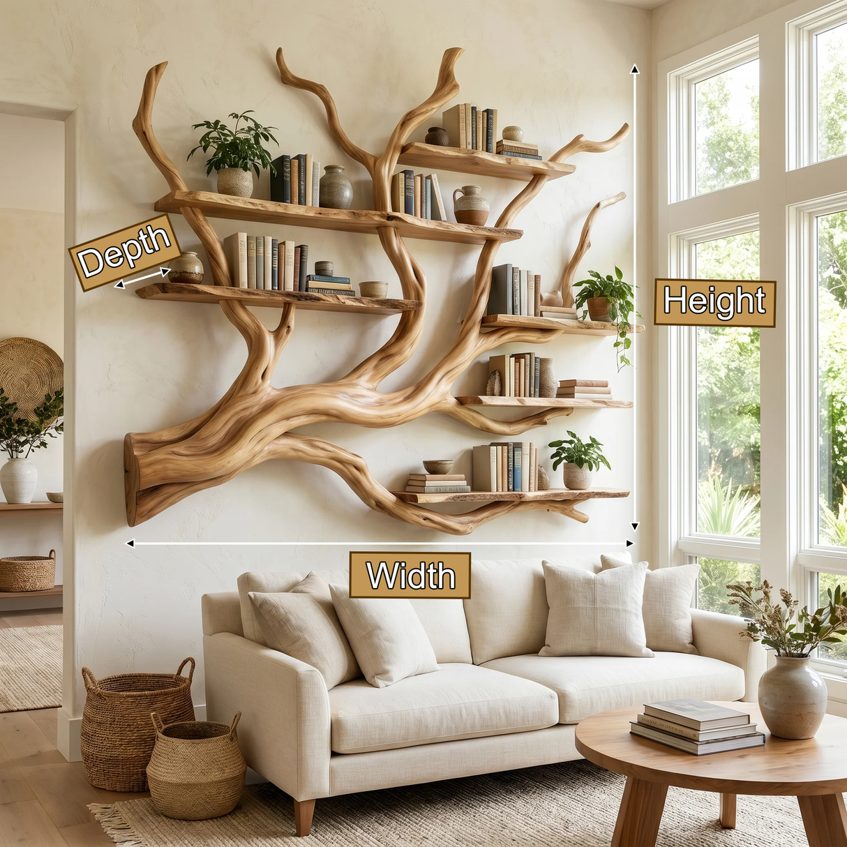 Briarcanopy Handcrafted Solid Wood Tree Bookshelf