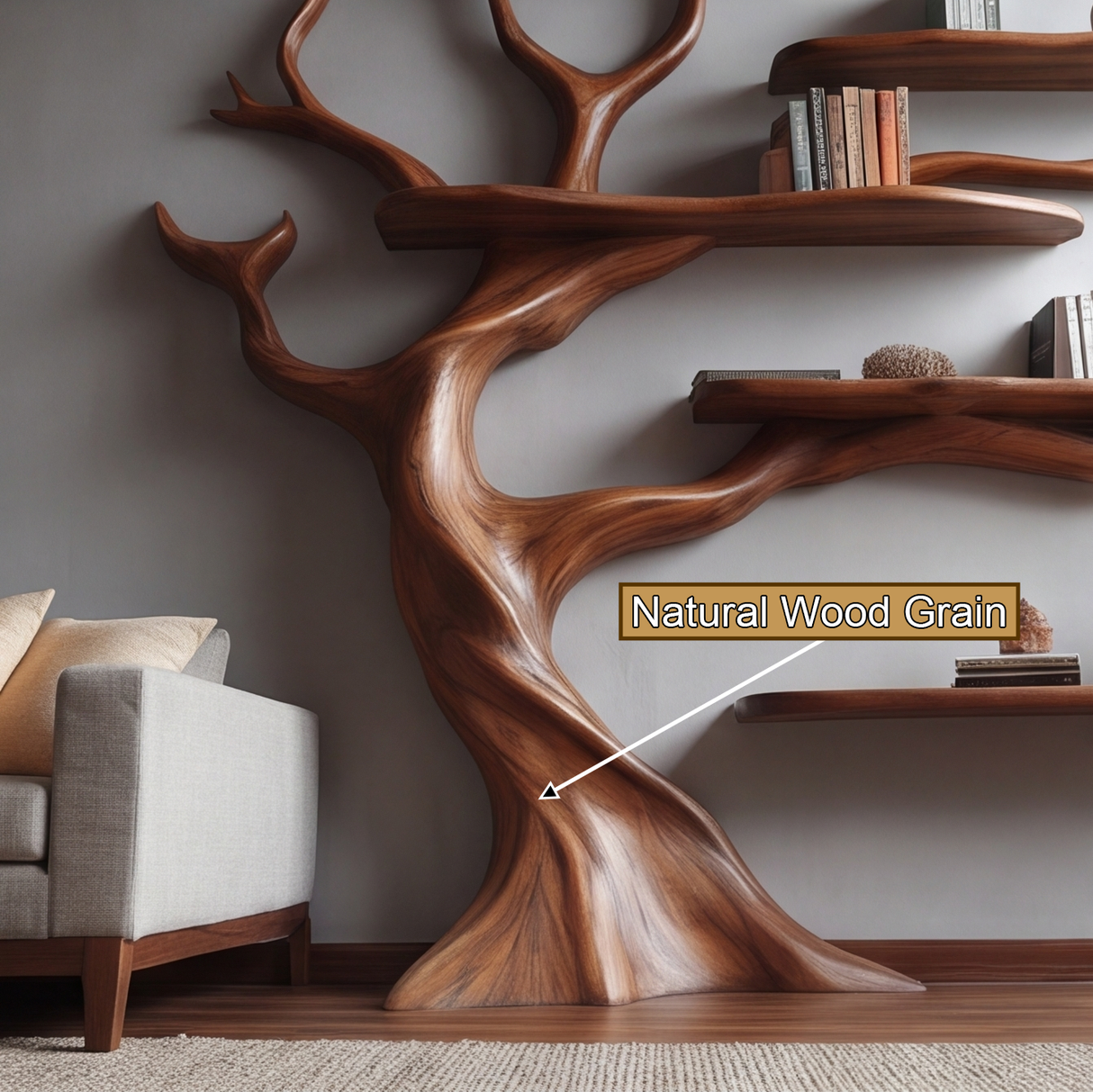 Briarcrest Handcrafted Solid Wood Tree Bookshelf - Timberustic Tree Bookshelf
