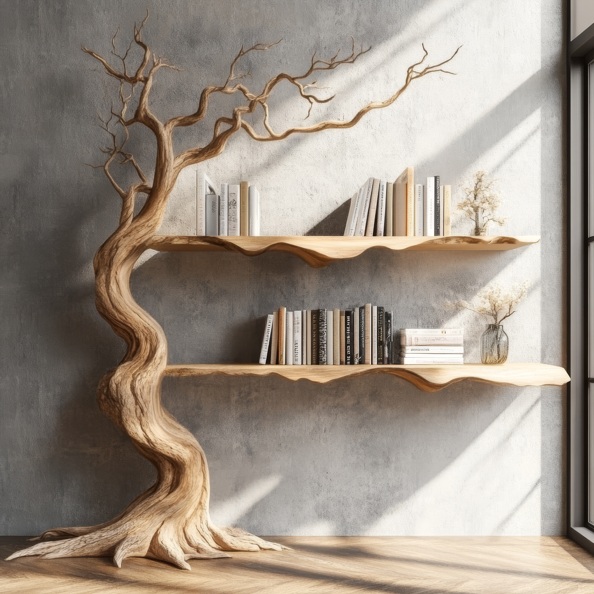 Briarhaven Handcrafted Solid Wood Tree Bookshelf