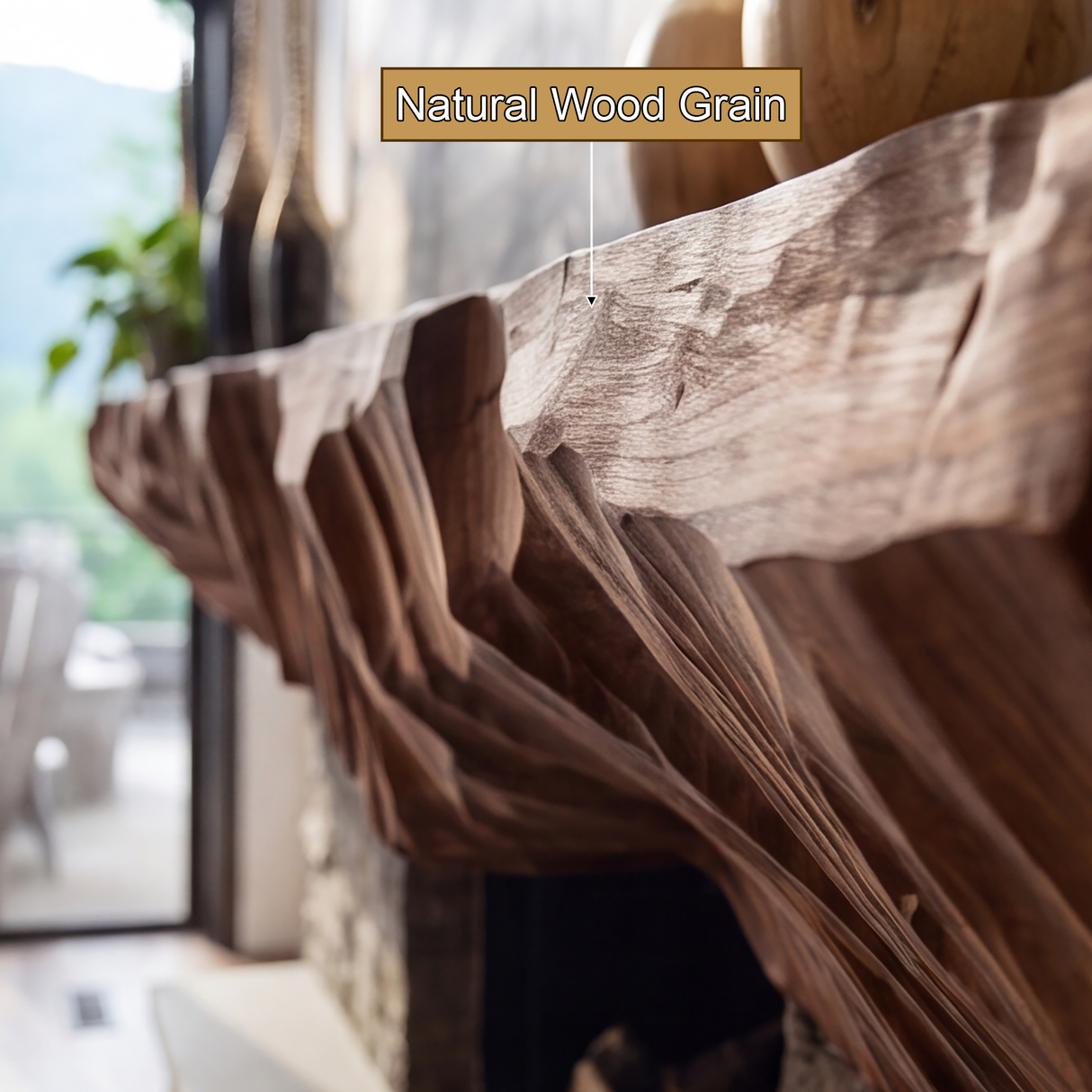 Brimor Handcrafted Sculpted Solid Wood Fireplace Mantel Shelf SPA253257 - Timberustic Fireplace Mantel Shelf