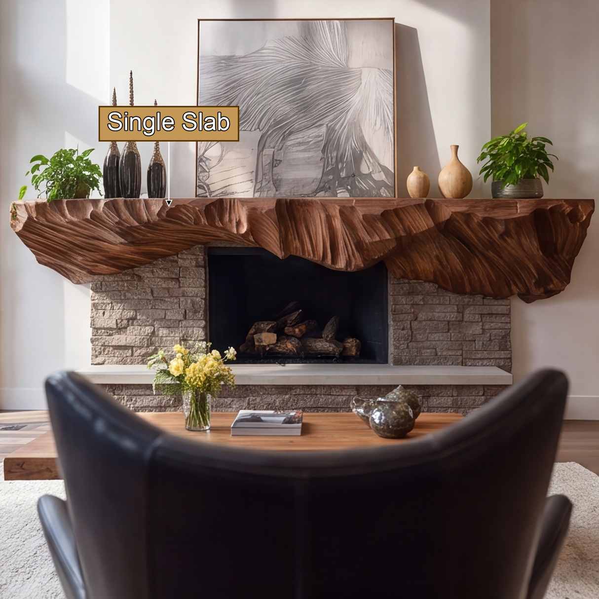Brimor Handcrafted Sculpted Solid Wood Fireplace Mantel Shelf SPA253257 - Timberustic Fireplace Mantel Shelf