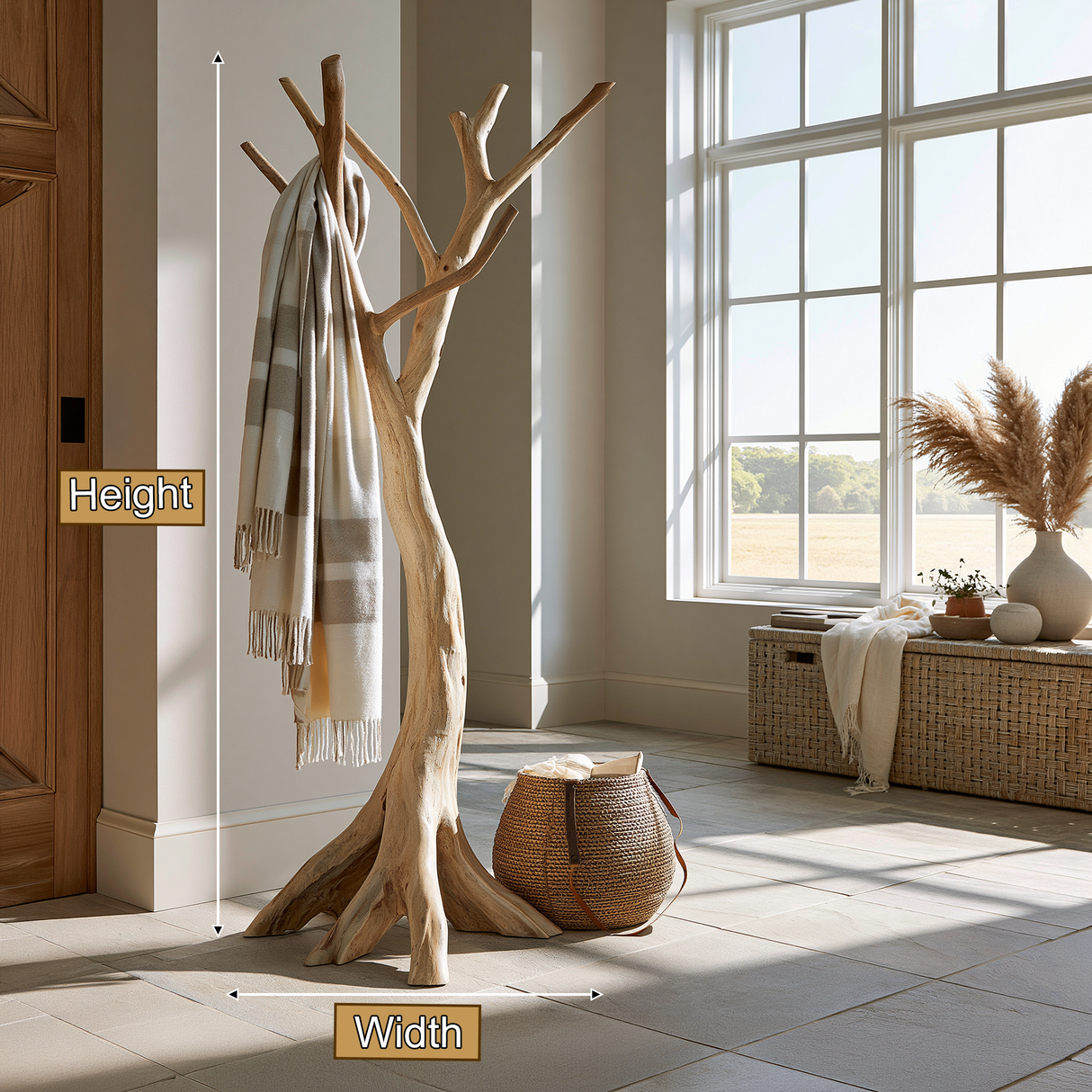 Brindleoak Sculpted Solid Wood Tree Coat Rack - Timberustic Tree Coat Rack