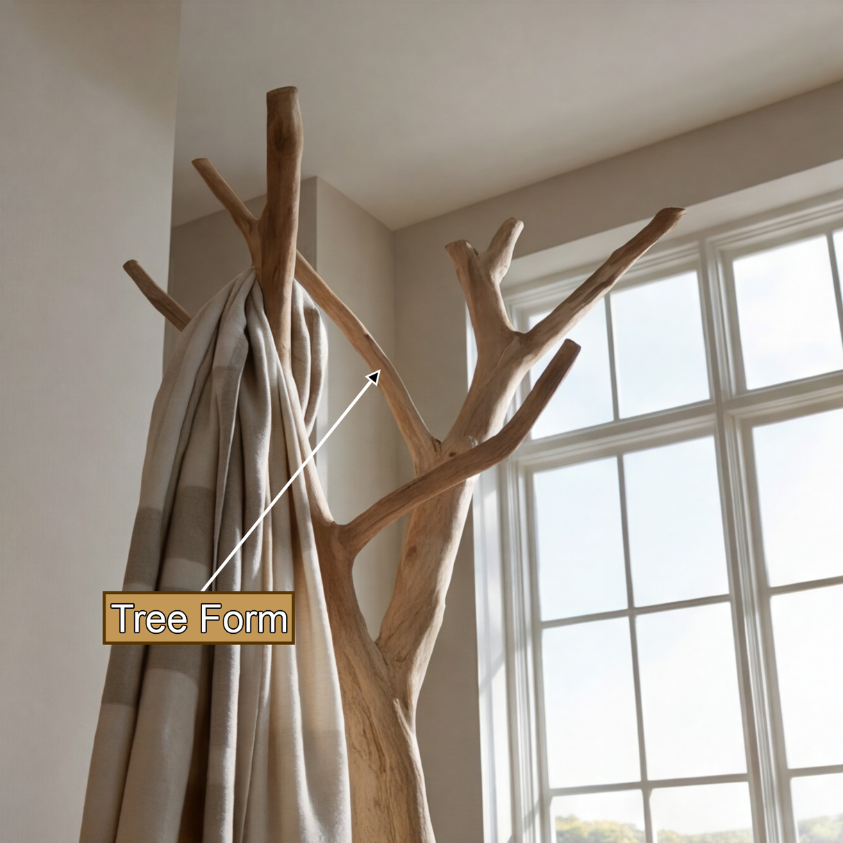 Brindleoak Sculpted Solid Wood Tree Coat Rack - Timberustic Tree Coat Rack