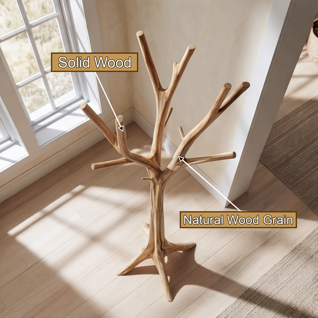 Brindlewood Sculpted Solid Wood Tree Coat Rack - Timberustic Tree Coat Rack