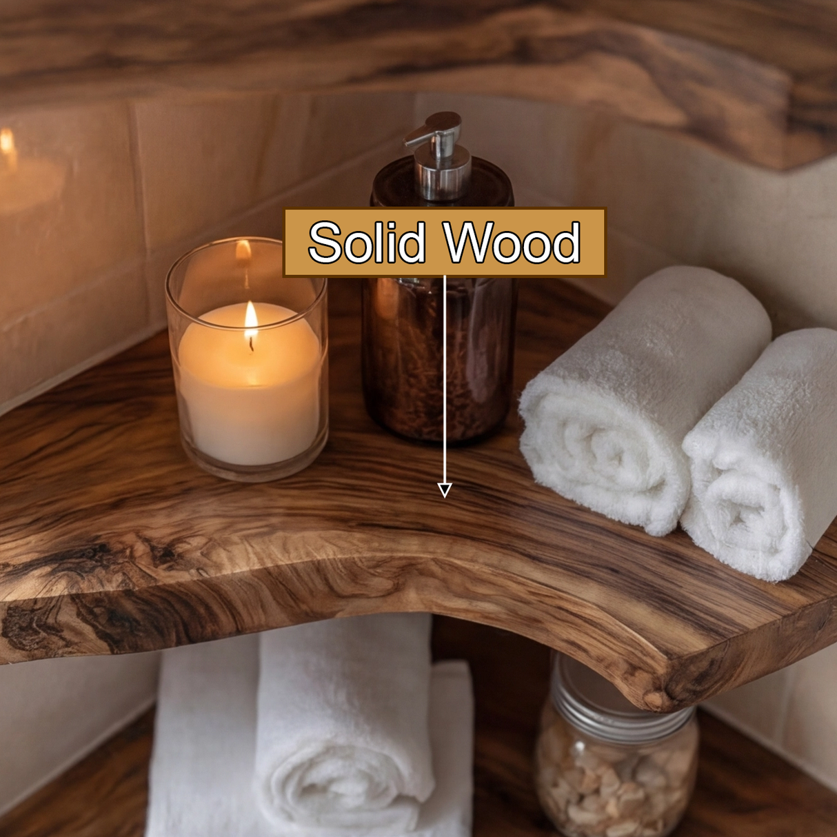 Brivon Live Edge Solid Wood Floating Shelf SPA253512 - Timberustic Floating Shelf