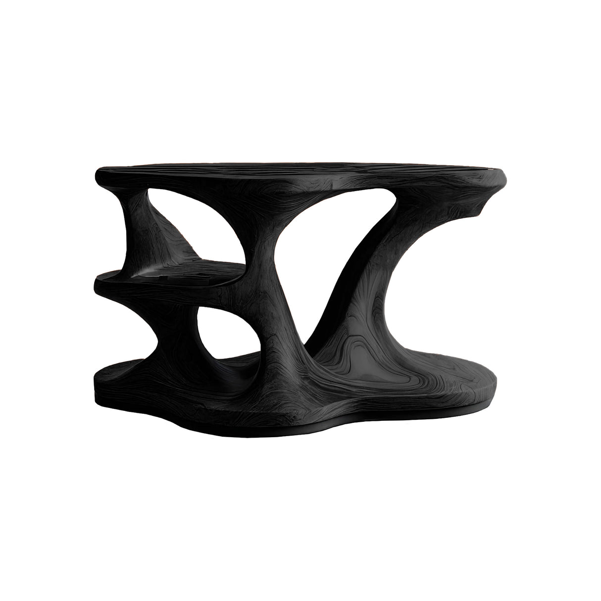 Cadence Sculpted Solid Wood Record Player Stand