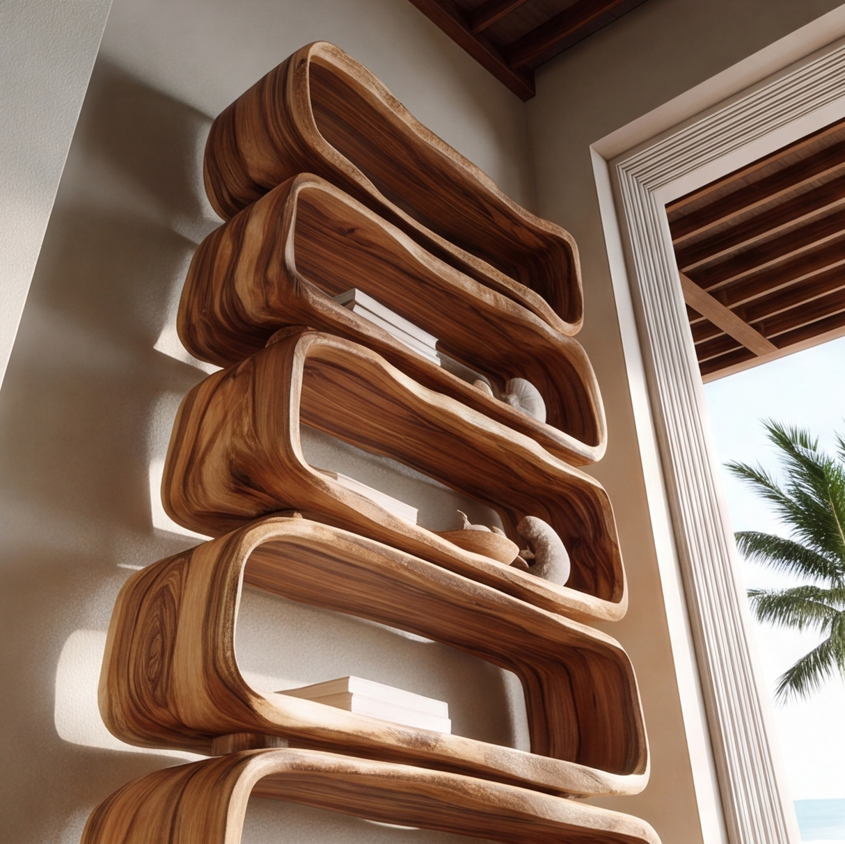 Caelith Handcrafted Solid Wood Bookshelf