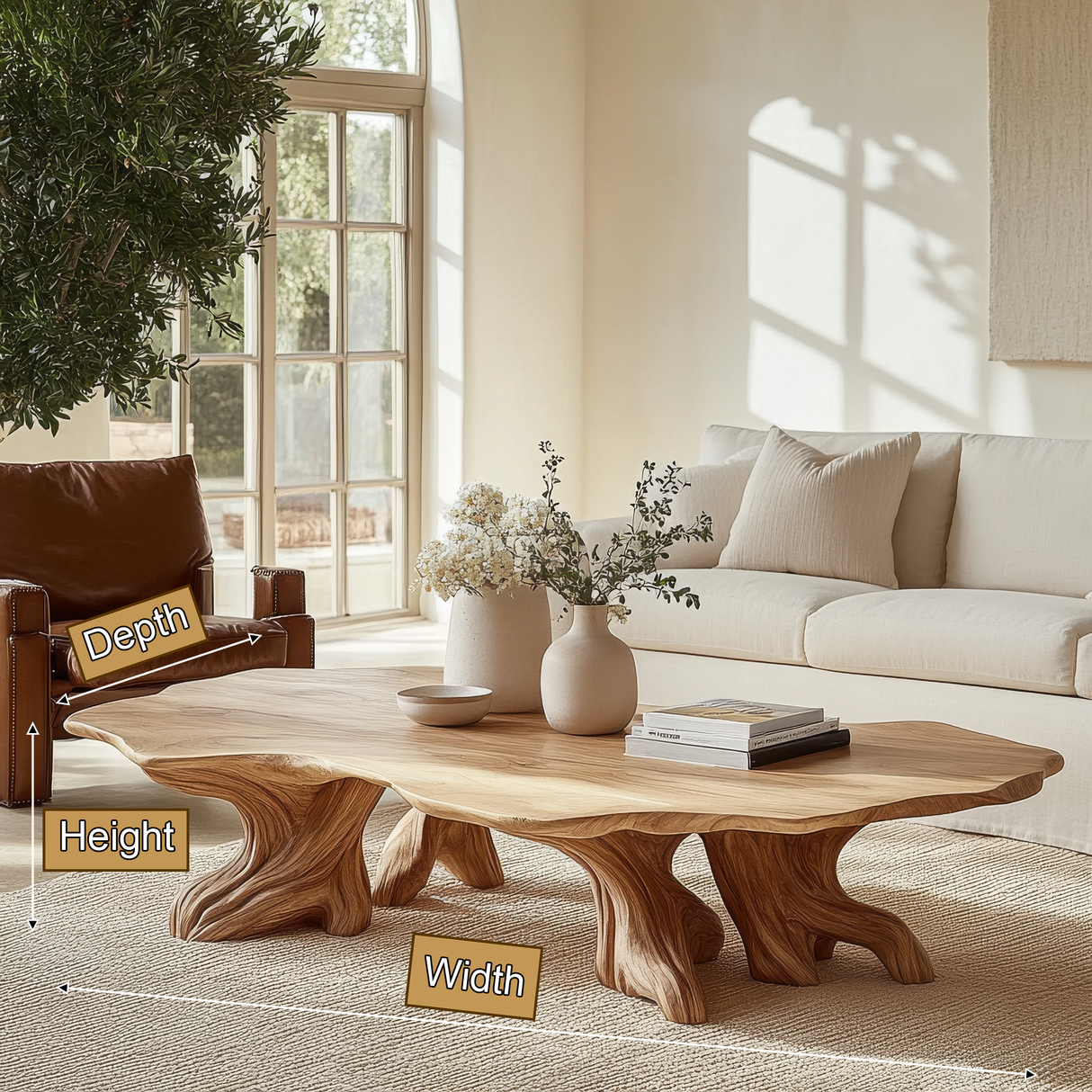 Caelith Live Edge Solid Wood Coffee Table - Timberustic Coffee Table