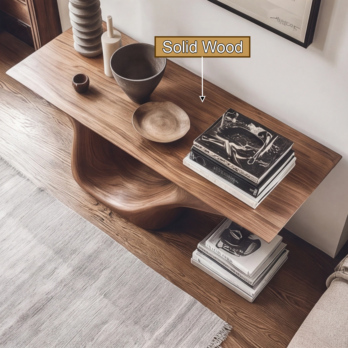 Caelithar Sculpted Solid Wood Console Table - Timberustic Console Table
