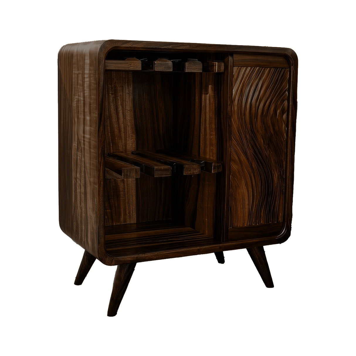 Caelmont Handcrafted Solid Wood Bar Cabinet