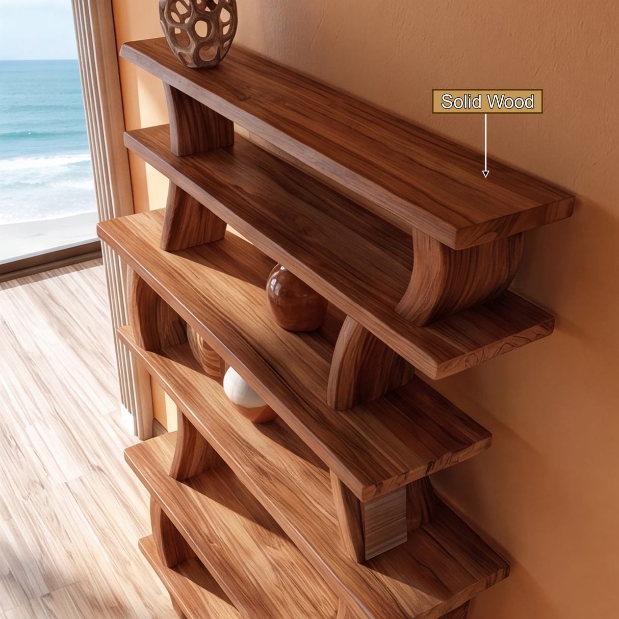 Caelmont Handcrafted Solid Wood Bookshelf SPA235793
