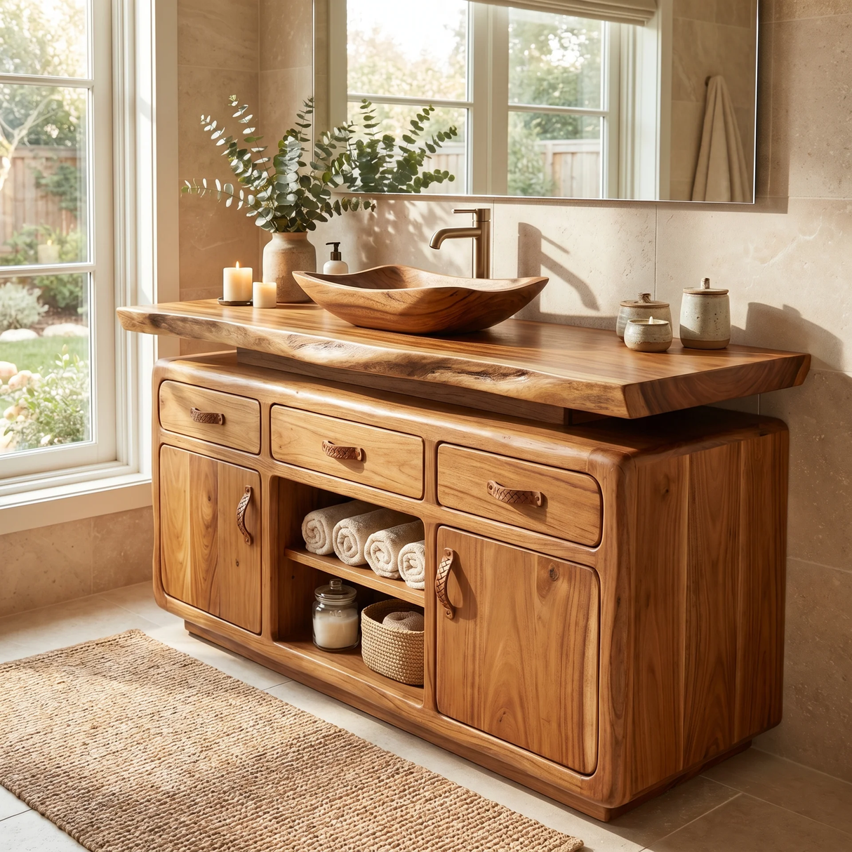 Caelmont Handcrafted Solid Wood Freestanding Bathroom Vanity with Drawers - Timberustic Freestanding Bathroom Vanity with Drawers