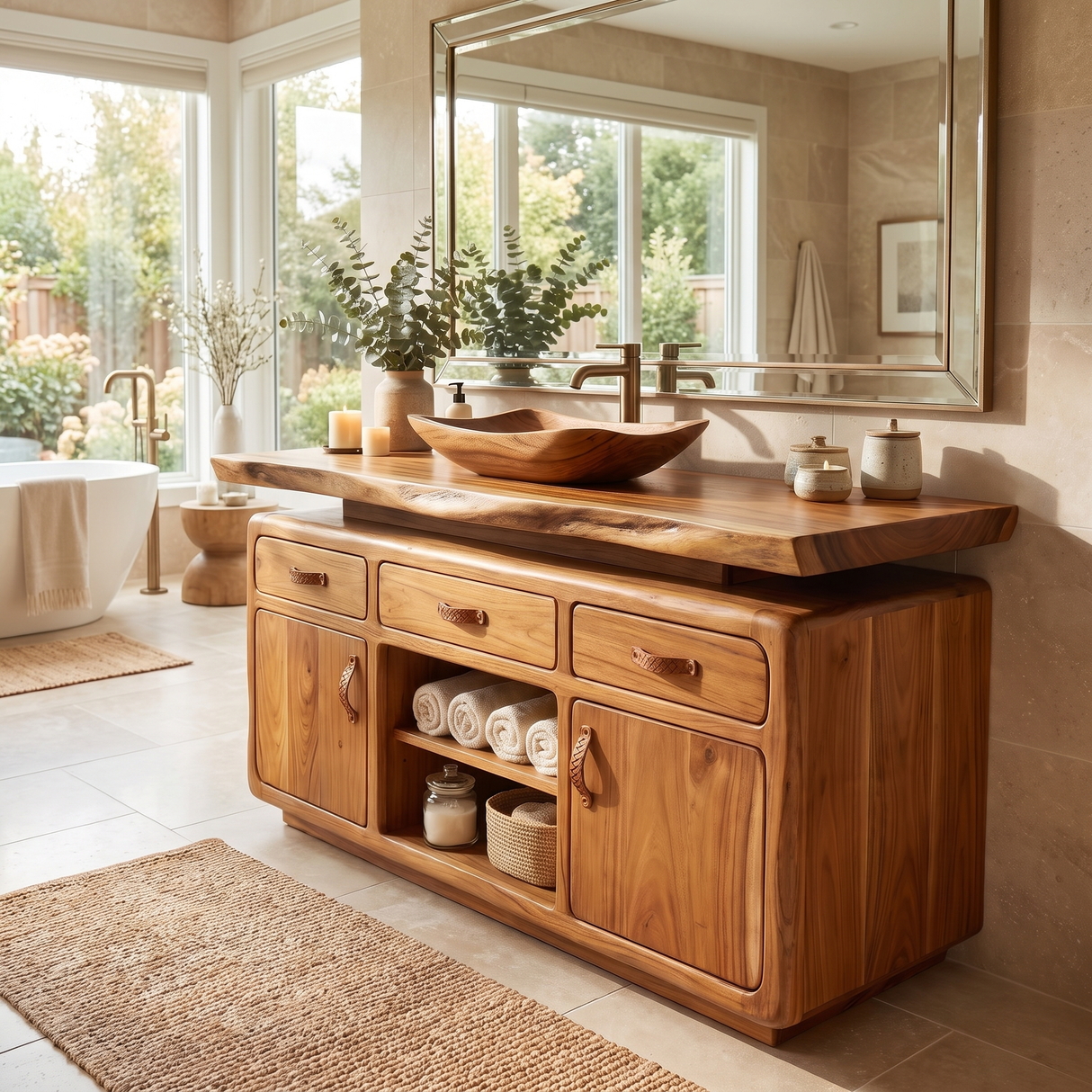 Caelmont Handcrafted Solid Wood Freestanding Bathroom Vanity with Drawers - Timberustic Freestanding Bathroom Vanity with Drawers