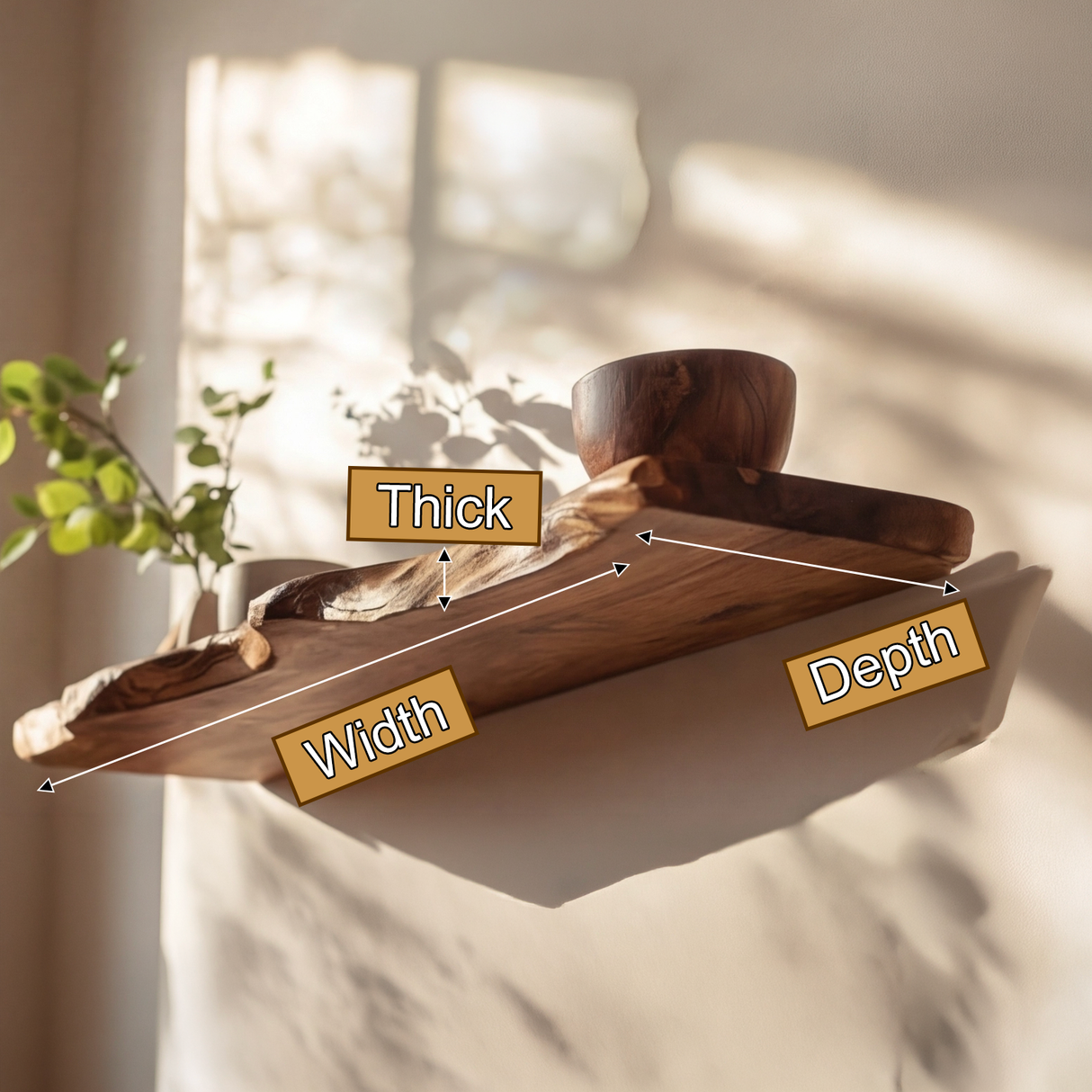 Caelric Live Edge Solid Wood Floating Shelf SPA395392 - Timberustic Floating Shelf