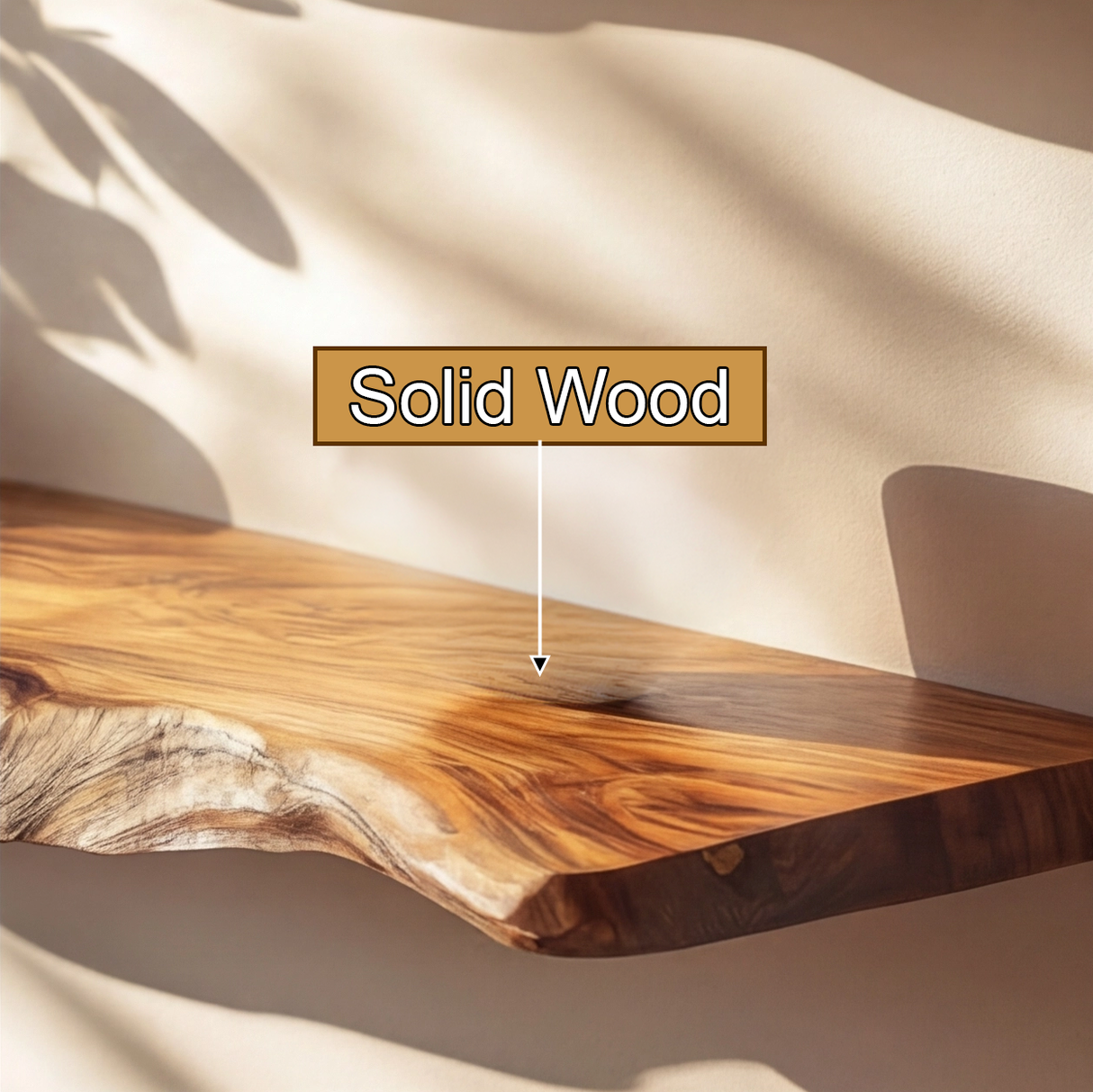 Caelric Live Edge Solid Wood Floating Shelf SPA395392 - Timberustic Floating Shelf