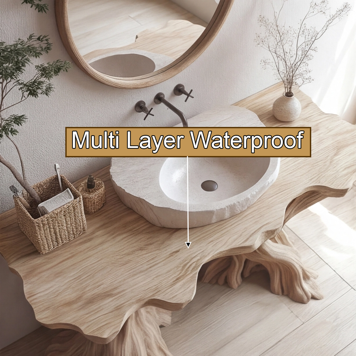 Caelric Rootform Solid Wood Freestanding Bathroom Vanity - Timberustic Freestanding Bathroom Vanity