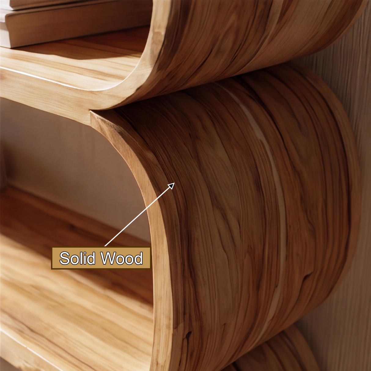 Caelric Sculpted Solid Wood Bookshelf - Timberustic Bookshelf