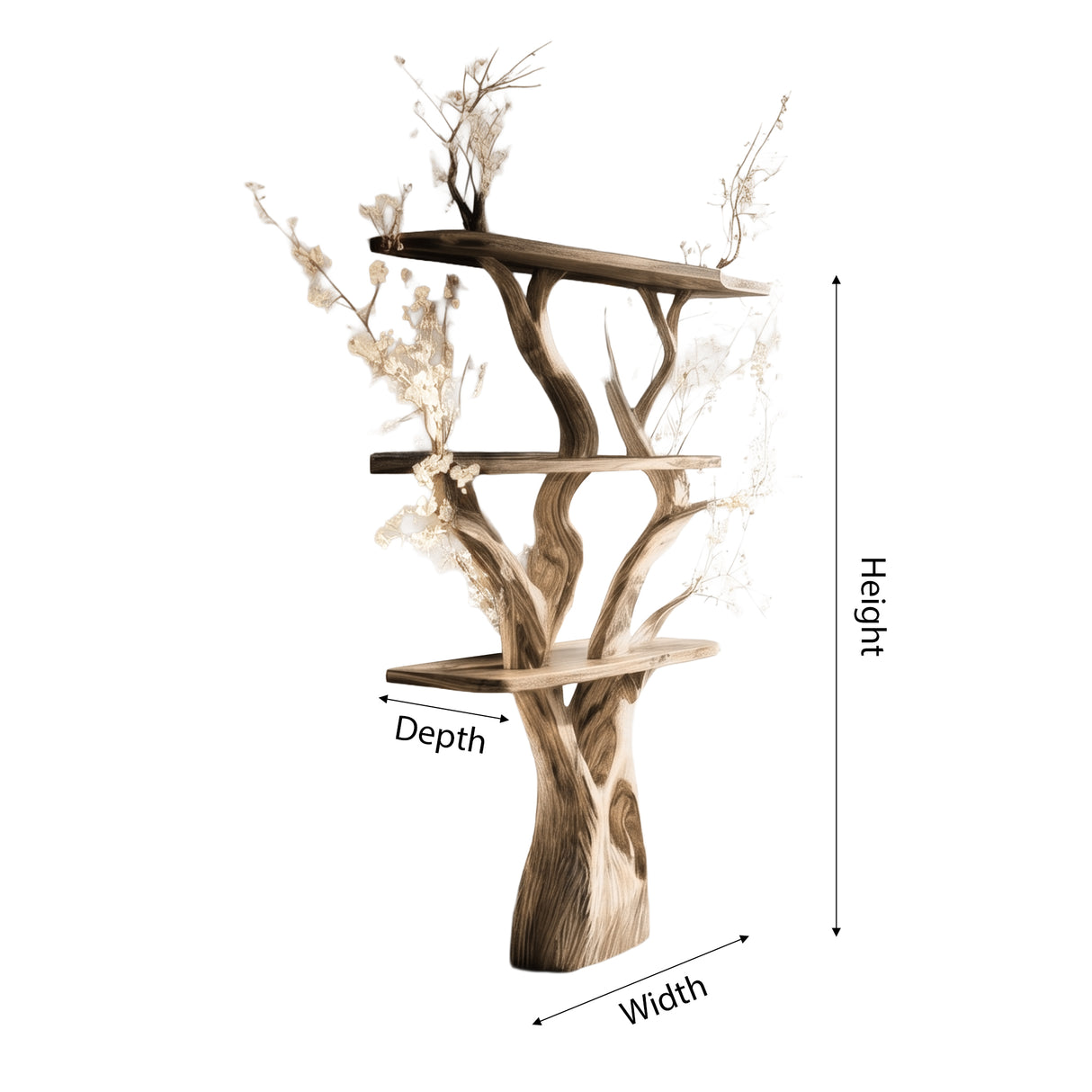 Caelroot Handcrafted Solid Wood Tree Bookshelf